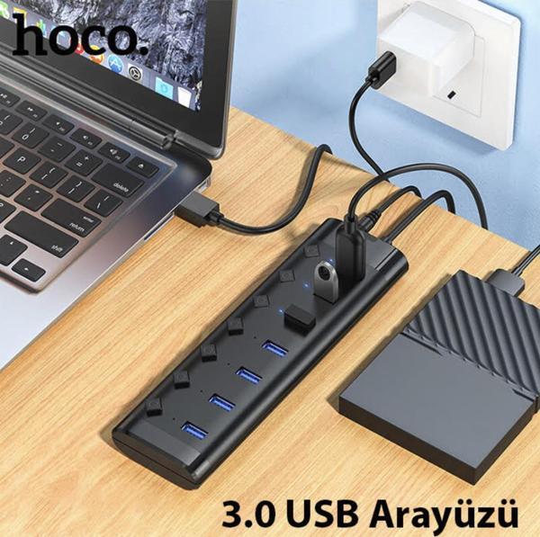 Masaüstü 7 adet Yüksek Hızlı usb çoklayıcı Usb çoğaltıcı adaptör Yazıcı Flash Disk Kamera - Image 1