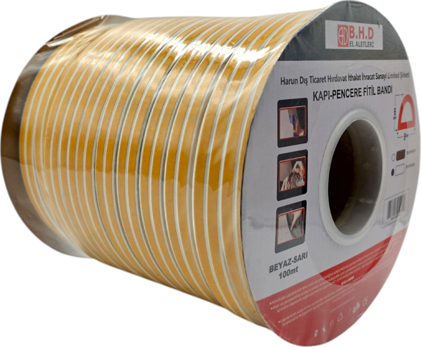 Fixonic B.H.D BHD00479 100mt Kapı ve Pencere Fitil Bandı Beyaz Kauçuk - Image 1