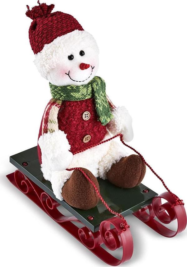 Karaca Home  New Year Yılbaşı Lucy Snowman Peluş Obje 10x23x26 cm - Image 1