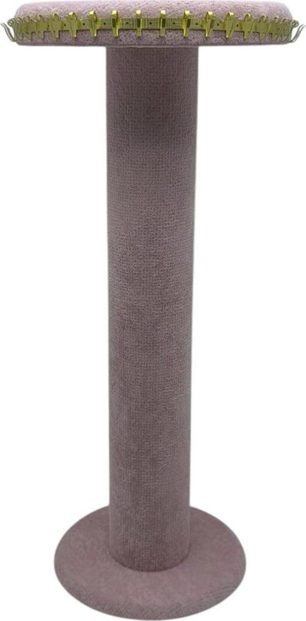 Süet Kumaş Pembe Renk 35 cm Yuvarlak Model Kolye-tesbih-bileklik Standı - Image 1