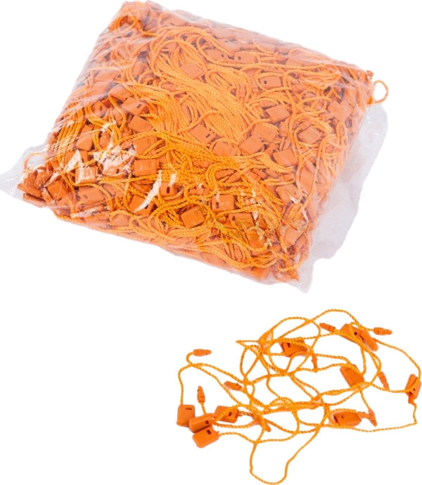 Turuncu Renk Kilitli Geçmeli Etiket İpi 1.000 Adet – Plastik Kart ve Fiyat Etiketi Bağlama İpi - Image 1