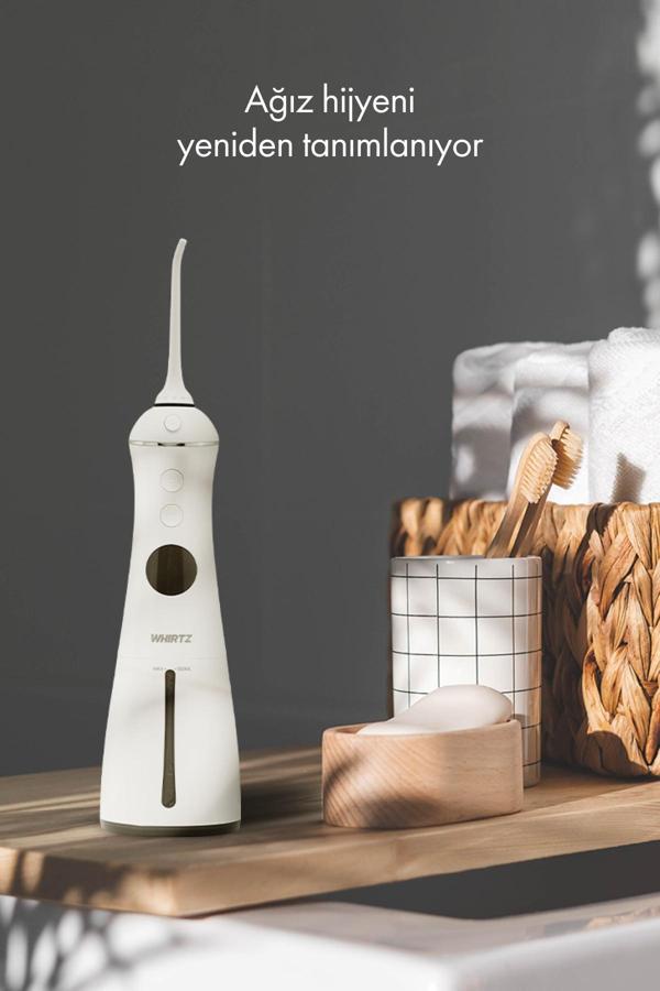 Whirtz Su Püskürtmeli Ağız Duşu – 300Ml, Şarjlı, Taşınabilir - Image 1