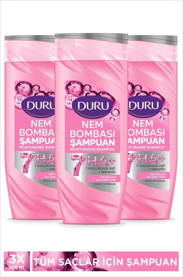 Duru Nem Bombası Tüm Saçlar İçin Şampuan 3x400 Ml - Image 1