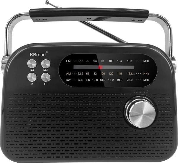 KBroad KTF-2026 Siyah Full Band Radyo - Nostaljik Görünümlü, DC Şarjlı, Güçlü Ses Çıkışlı - Image 1