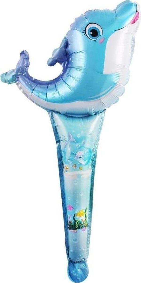 Deniz Canlıları Yunus Balığı Saplı Folyo Balon 1 Adet - Image 1