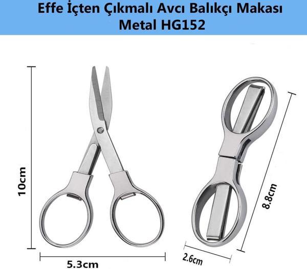 Effe İçten Çıkmalı Avcı Balıkçı Makası Metal HG152 - Image 1