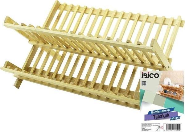 Ahşap Bambu Bulaşık - Tabaklık Tezgah Üstü 43x43cm - Image 1