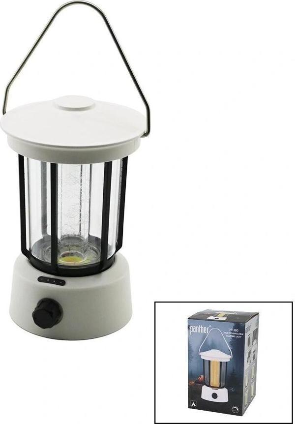 Fanus Kamp Lambası El Feneri Usb Şarjlı Powerbank 5w Cob Led 800lumen Işık Ayarı Gün Işık - Beyaz Pt - Image 1