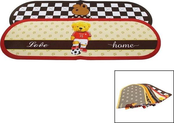 Oval Renkli Desenli - Resimli Su Emici - Sihirli  Banyo Paspası Elastik 116 X 37.5cm - Image 1