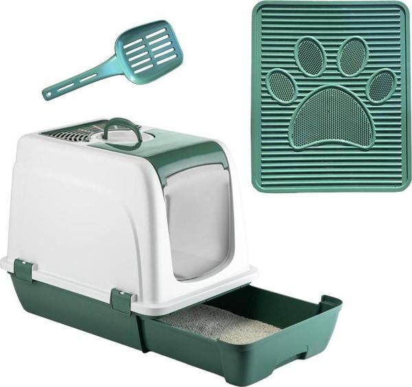 Orta Boy Çekmeceli Kapalı Kedi Tuvaleti Paspas ve Kürek Hediyeli - Image 1