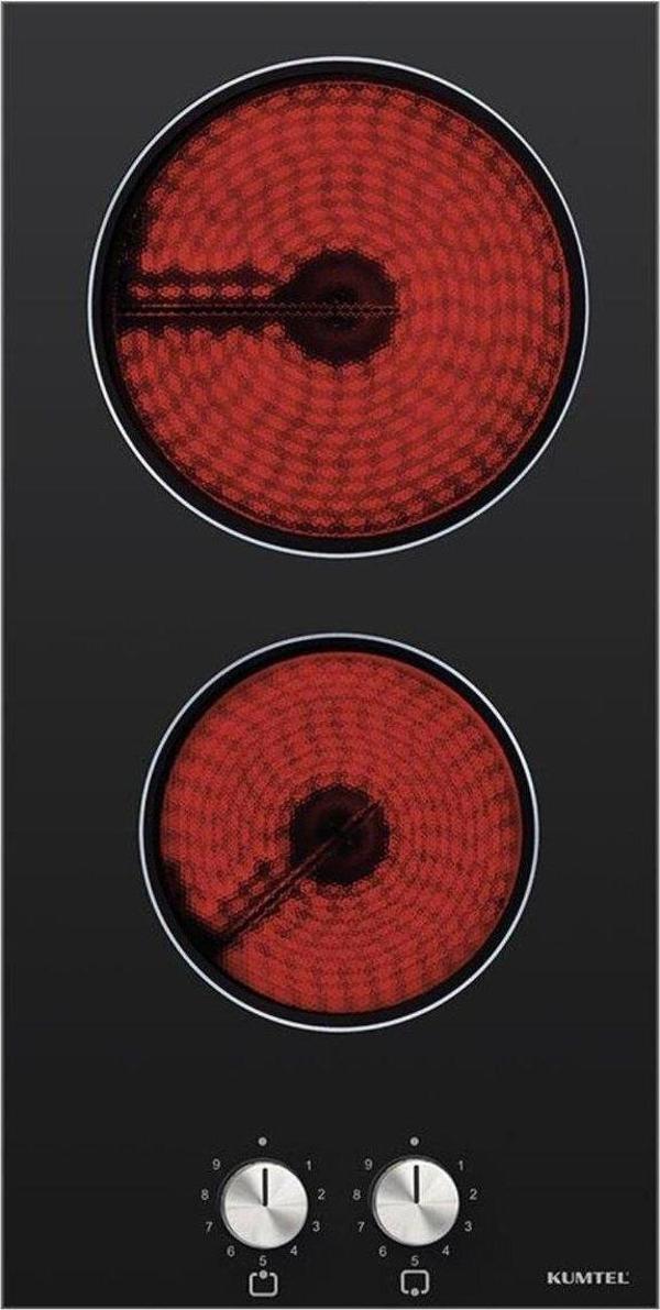 V3-02 İkili Vitro Seramik Ankastre Elektrikli Domino Ocak - Image 1