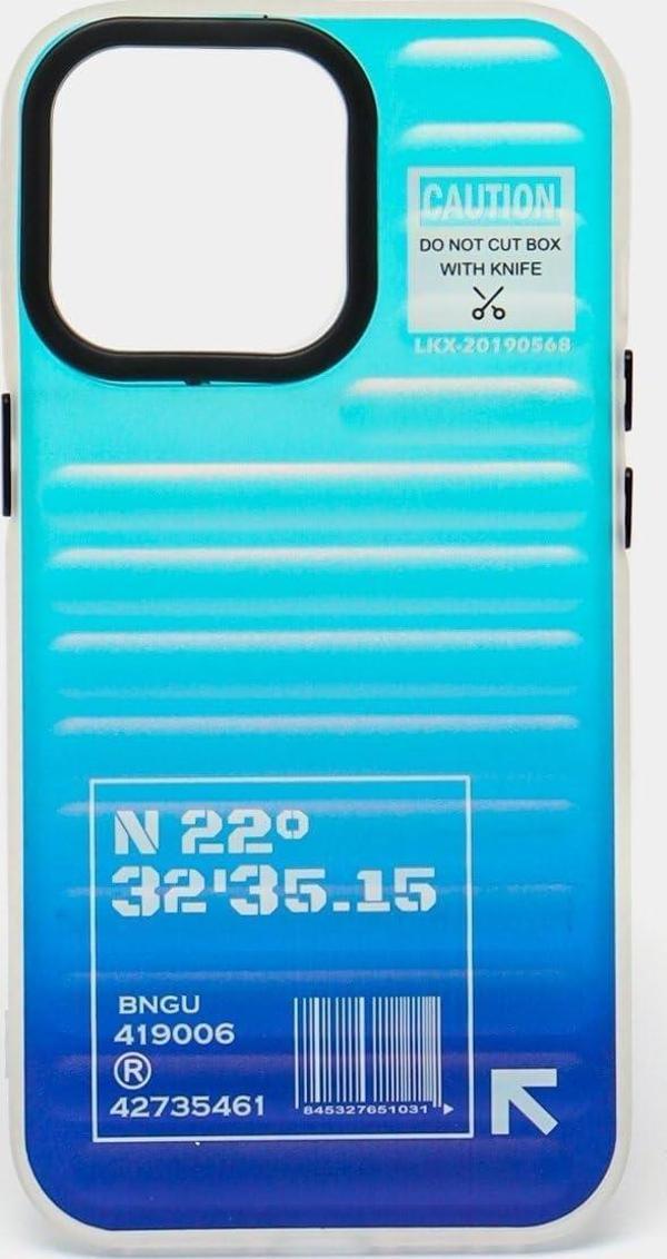 Apple iPhone 13 Pro Max Uyumlu Hologram Baskılı Silikon Kılıf, Mavi Degrade Tasarım, Koruyucu Telefon Kapağı - Image 1