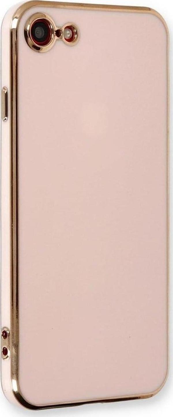 Şeffaf iPhone 8G Kılıf, Pembe Altın Çerçeveli, Ultra İnce Koruyucu Telefon Kapağı - Image 1