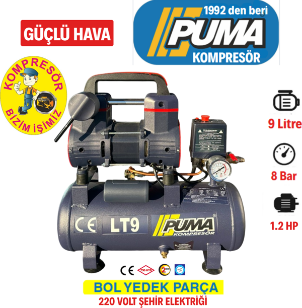 Puma 9 LT YÜKSEK VERİMLİ YAĞSIZ KOMPRESÖR - Image 1