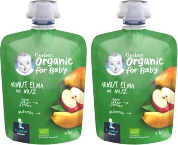 Gerber Organik Elmalı Ve Muzlu Armut Püresi 90g X 2 Adet - Image 1