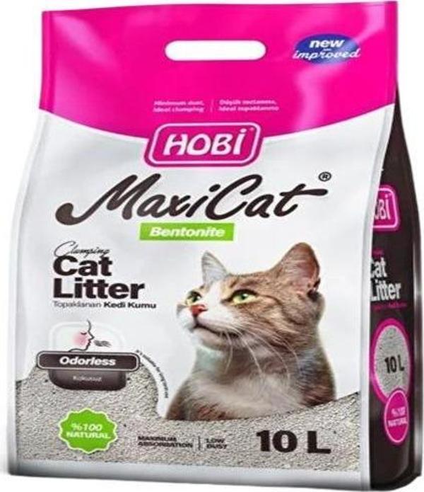 Hobi Maxicat Kokusuz Bentonit Kedi Kumu 10 Litre - Image 1