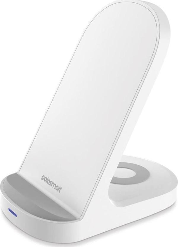 2 In 1 Masaüstü Kablosuz Şarj Cihazı Beyaz - PBS129 - Image 1
