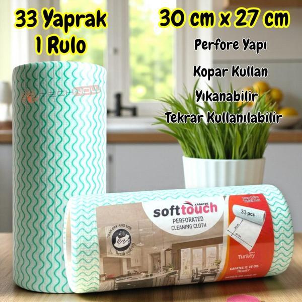 Technow Softtex 33 Yaprak Kopar Kullan Rulo Hassas Temizlik Bezi 27x30cm - Image 1