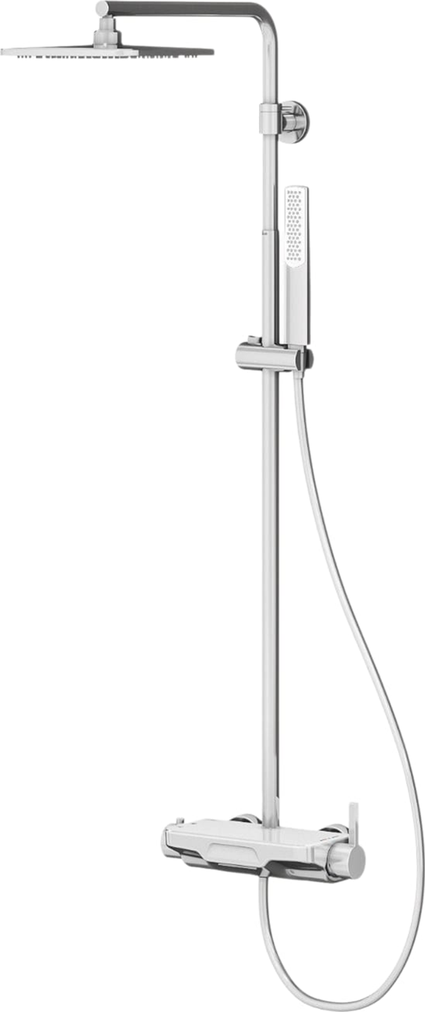Perla Mix 3 Yönlü Duş Kolonu-Krom/Beyaz Cam - Image 1
