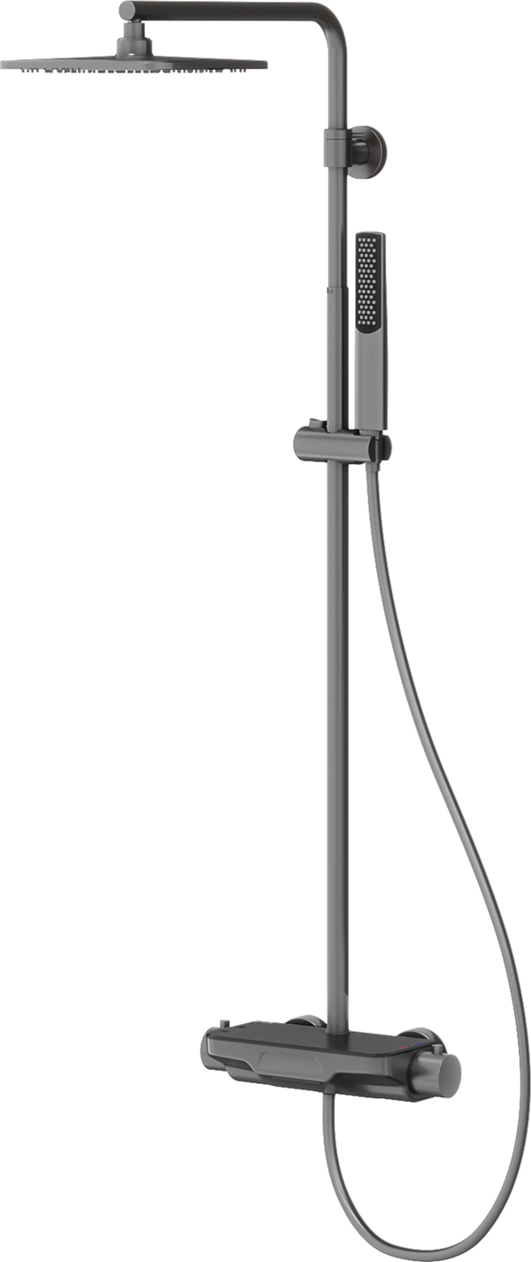 Perla Termostatik 3 Yönlü Duş Kolonu-Gun Metal - Image 1