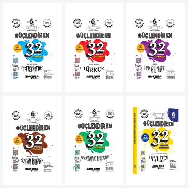 Ankara 6. Sınıf Güçlendiren 32 Haftalık Tüm Dersler Kazanım Denemeleri Ankara Yayıncılık - Ankara Yayıncılık - Image 1