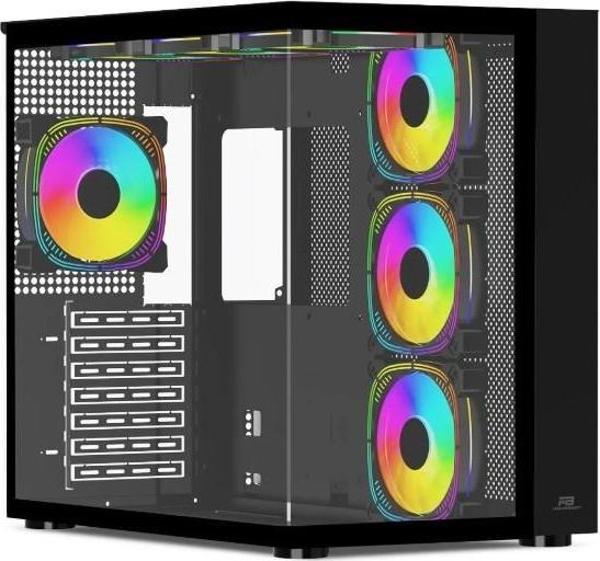 PowerBoost PB-SS02B Sea View USB 3.0, ATX 7 x ARGB Fanlı, Siyah Kasa (PSU Yok) - Image 1
