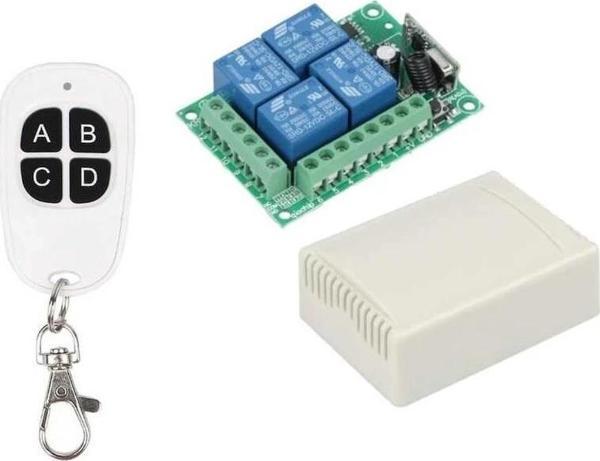 433MHz RF 4 Kanal Röle Modül DC 12V 4 Buton Kumanda Kablosuz Motor Pompa Fan Lamba Perde Akıllı Ev - Image 1