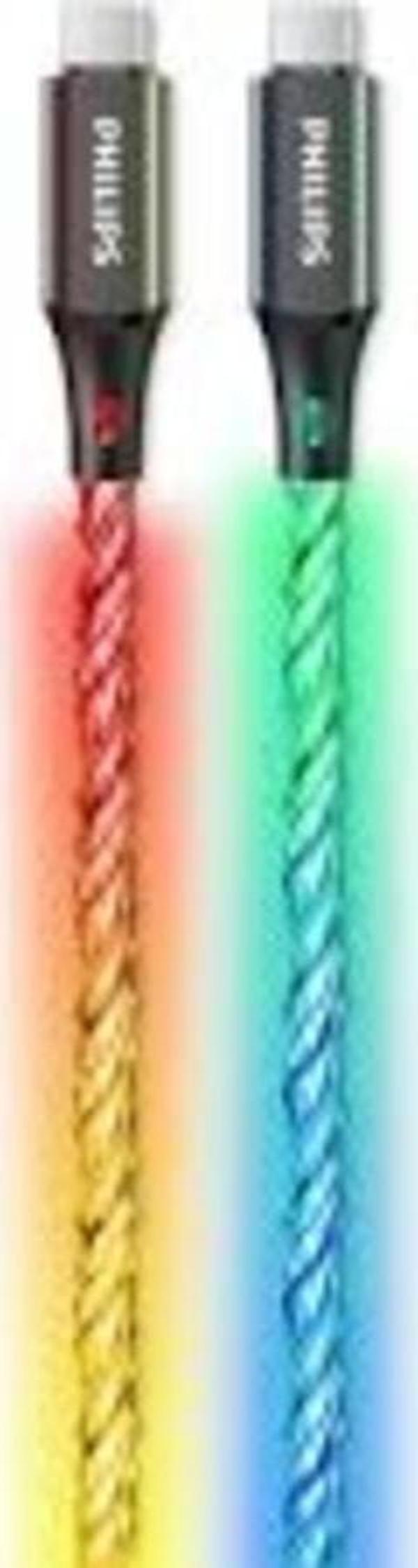 Philips DLC5130C/00 60W Usb-C To Usb-C Rgb Renkli Oyuncu Şarj Kablosu 1m - Image 1