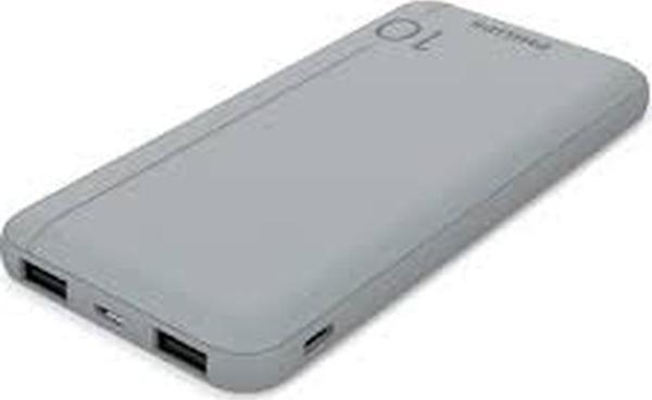 PHILIPS DLP1810CV 10.000 mAh 2xUSB-A 2.1A, USB-C Çıkış Taşınabilir Şarj Cihazı Gri - Image 1