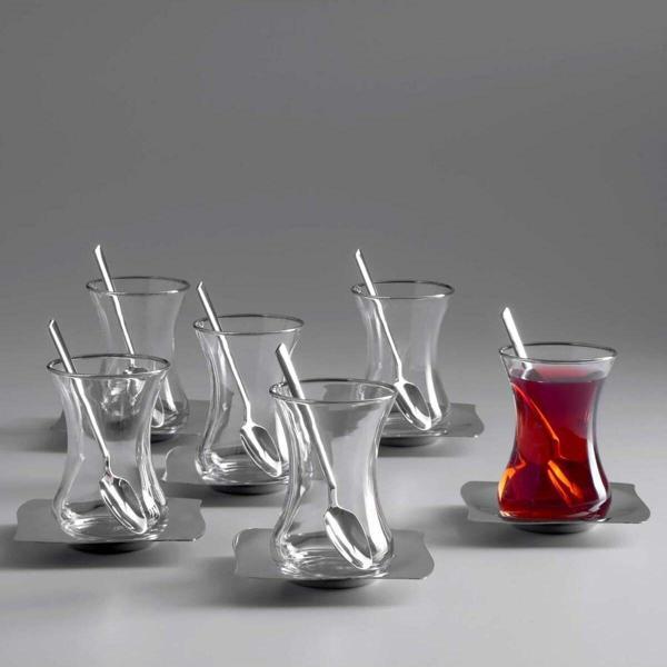 Kybele 18 Parça Çelik Çay Seti - Image 1