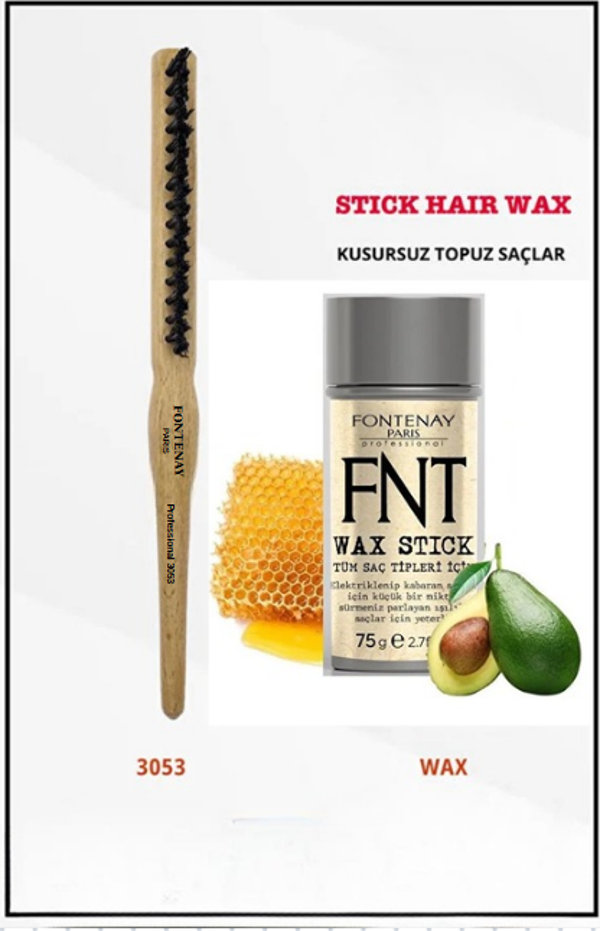 Fontenay Profesyonel Topuz Fırçası 3053 & Hair Stick Wax 75 Gr - Image 1