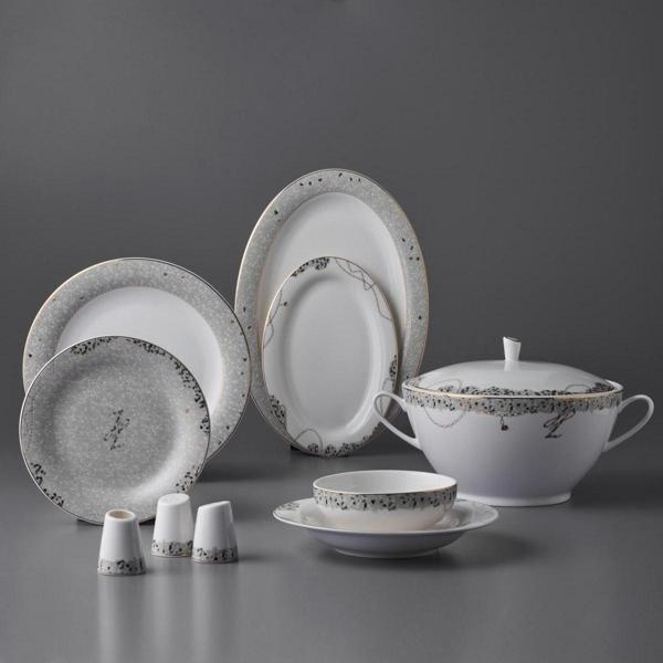 Janti Gri 60 Parça 12 Kişilik Yemek Takımı - Image 1