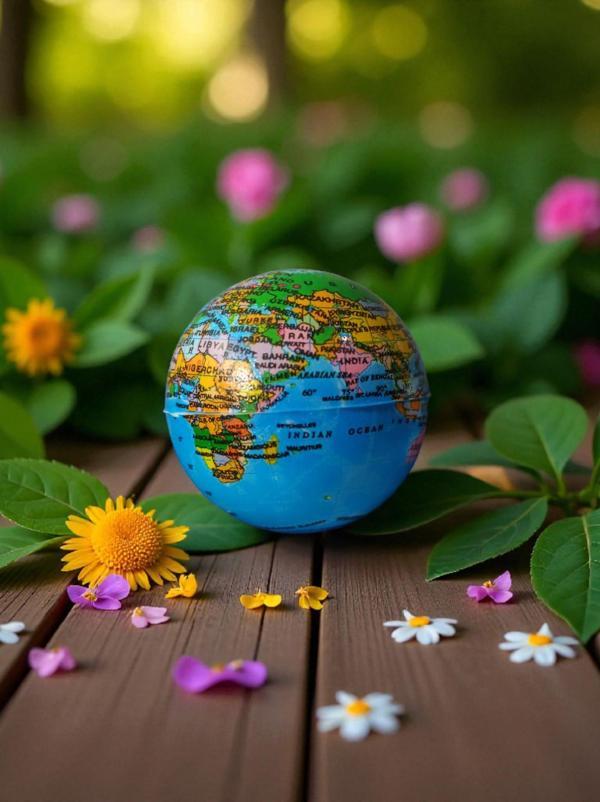 hureggo concept dünya desenli stres topu & 7 cm çapında - Image 1