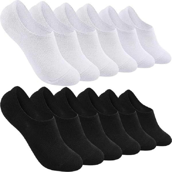 B Beşiroğlu Since 1980 12 Çift Kadın Erkek Beyaz Siyah Kısa Sneakers Görünmez Pamuk Babet Çorap - Image 1