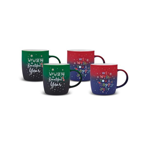 Karaca New Year Yılbaşı Soft Touch 4 Kişilik Kupa Seti 350 ml - Image 1