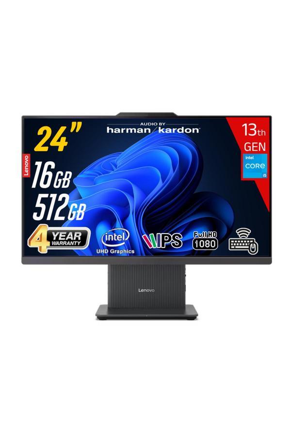 Lenovo Icaıo 24Irh9 Intel Core İ5-13420H 16Gb 512Gb Ssd 23.8 Fhd Ips Freedos Siyah All İn One Bilgisayar - Image 1