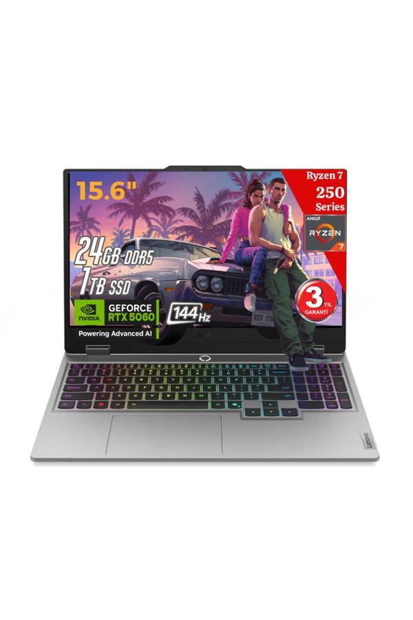 Lenovo Loq 15Ahp10 Aı Amd Ryzen7 250 24Gb 1Tb Rtx5060 15.6Fhd 144Hz Freedos 83Jg006Ftr Gaming Bilgisayar - Image 1