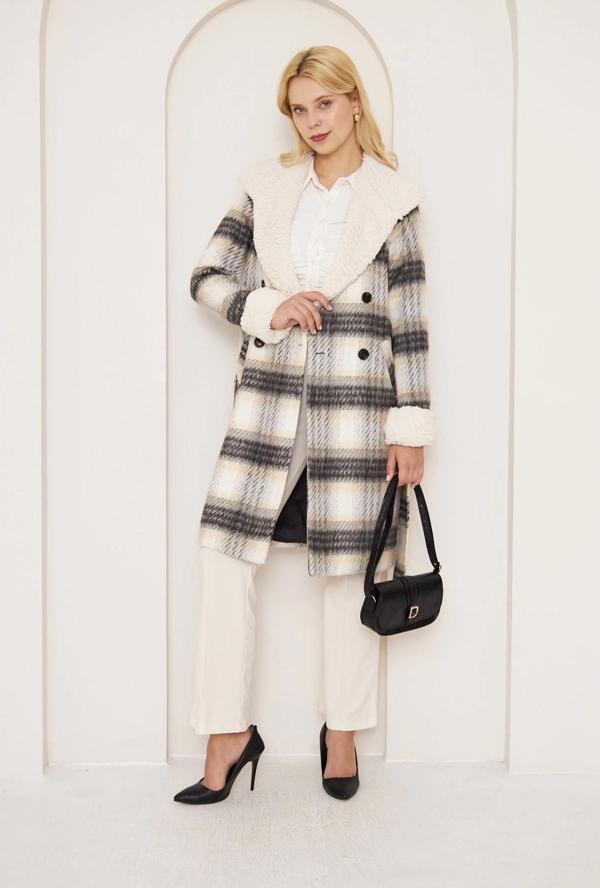 BİÇOMİ KÜRKLÜ EKOSE KABAN - Image 1