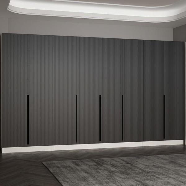 Minar Kale 210 Cm 8 Kapaklı 6B Raf Portmanto Byz Mbr Çizgili Ant - Image 1