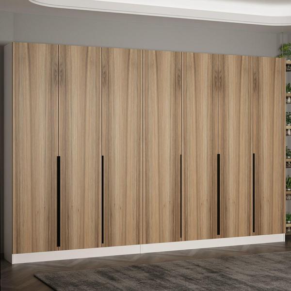 Minar Kale 210 Cm 7 Kapaklı 3B Raf Portmanto Beyaz Dore Plus - Image 1