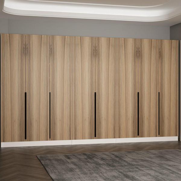 Minar Kale 210 Cm 8 Kapaklı 4B Raf Portmanto Beyaz Dore Plus - Image 1