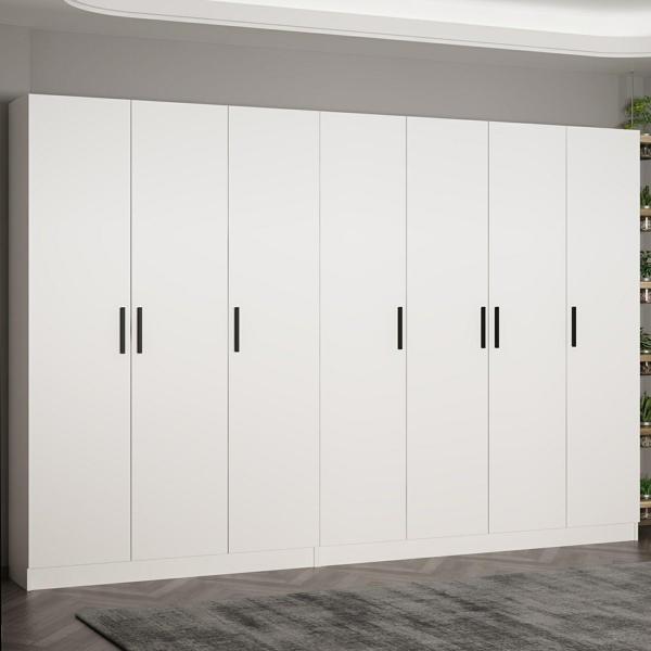 Minar Kale 210 Cm 7 Kapaklı 3B Raf Portmanto Beyaz - Image 1