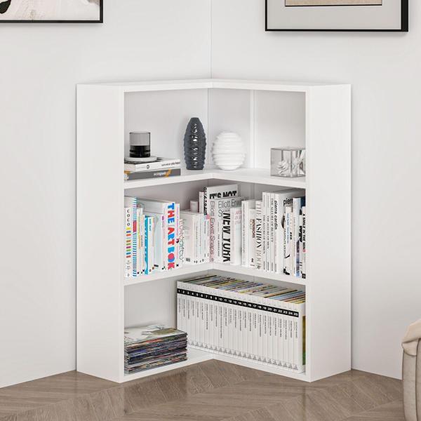 Adel 2 Raflı Köşe Kitaplık - Beyaz - Image 1