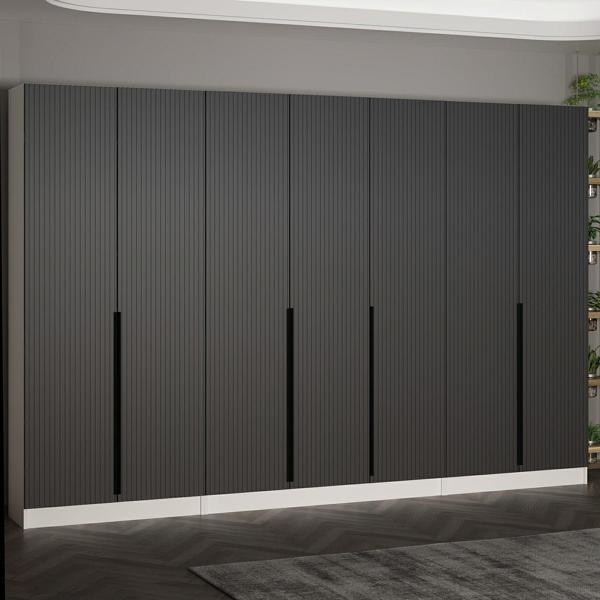 Minar Kale 210 Cm 7 Kapaklı 5B Raf Portmanto Byz Mbr Çizgili Ant - Image 1