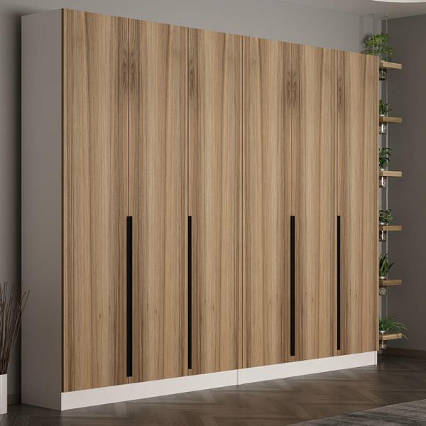 Minar Kale 210 Cm 6 Kapaklı 2B Raf Portmanto Beyaz Dore Plus - Image 1