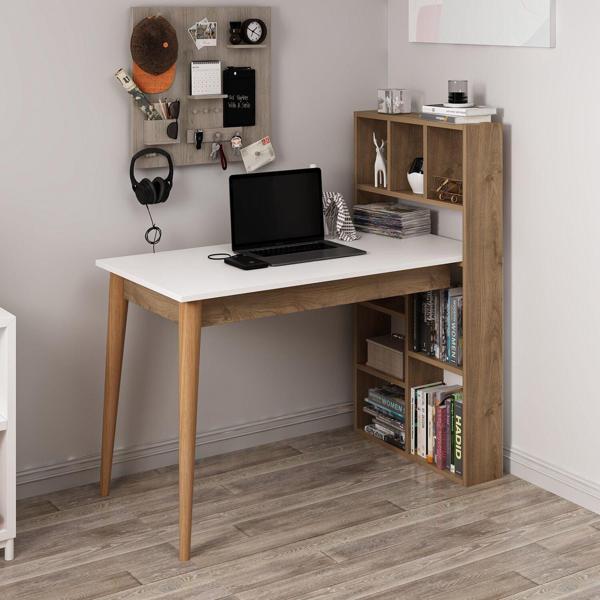 Calvia Çalışma Masası - Beyaz/Rahle - Image 1