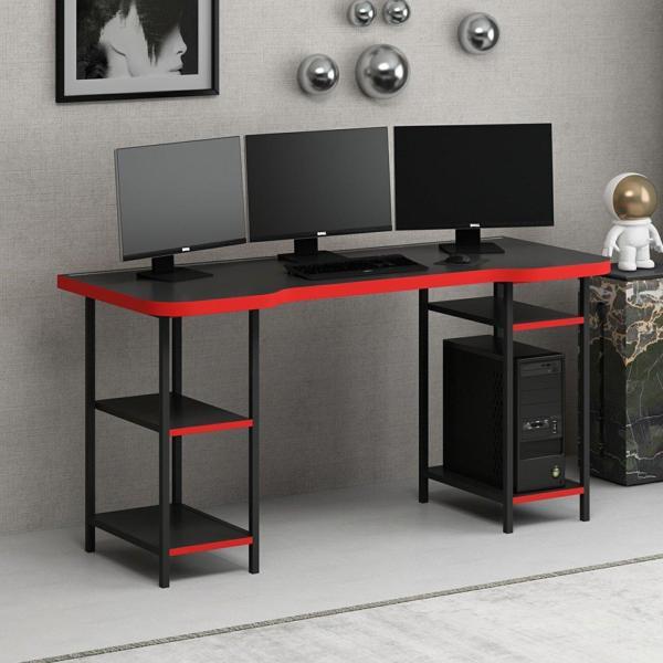 Phoenix Metal Raf Ayaklı Oyuncu Masası RGB Led Işıklı - Set 4 - Image 1