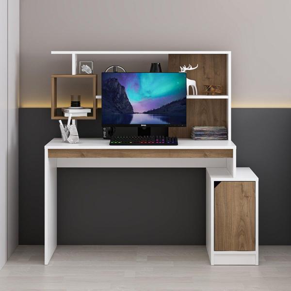 Arlena Çalışma Masası - Beyaz/Rahle - Image 1