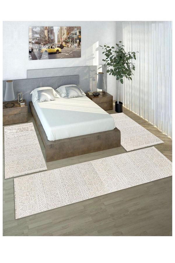 Sty Home Dijital Baskılı 3 'Lü Yatak Odası Halısı Yolluk Takımı 80X150 2 Adet 80X300 1 Adet - Image 1