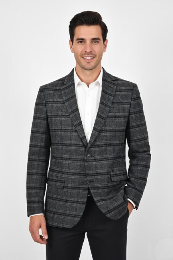 Erkek Kışlık Kumaş Tek Ceket 4 Drop BGL-ST04985 - Image 1